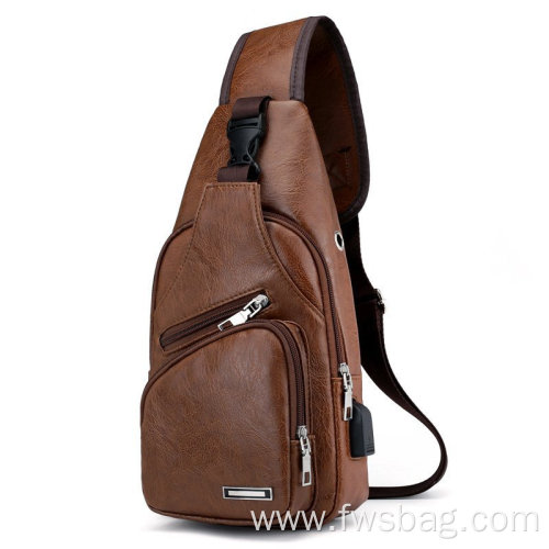 2022 Promotional Factory Wholesale Pu Leather Chest Bag Durable Large Waterproof Multifunctional Chest Bag